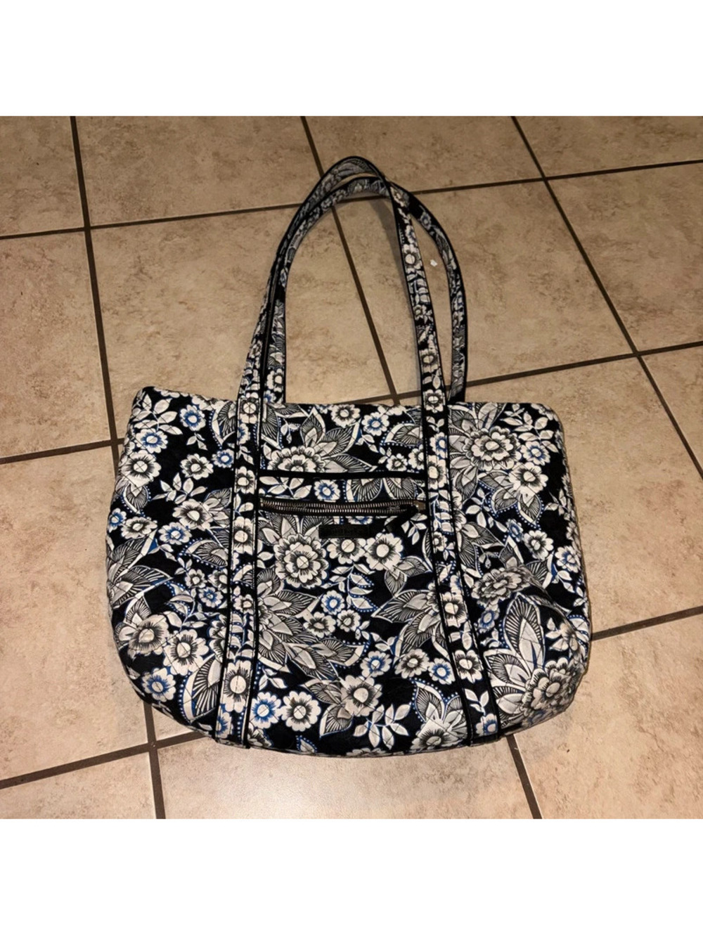 Blue and White Floral and Paisley 2000’s Vera Bradley Tote